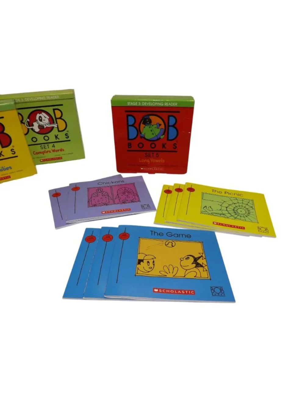 Bob Books 5 Sets Early Readers Stage 2-3 Scholastic Words Phonics Educational
